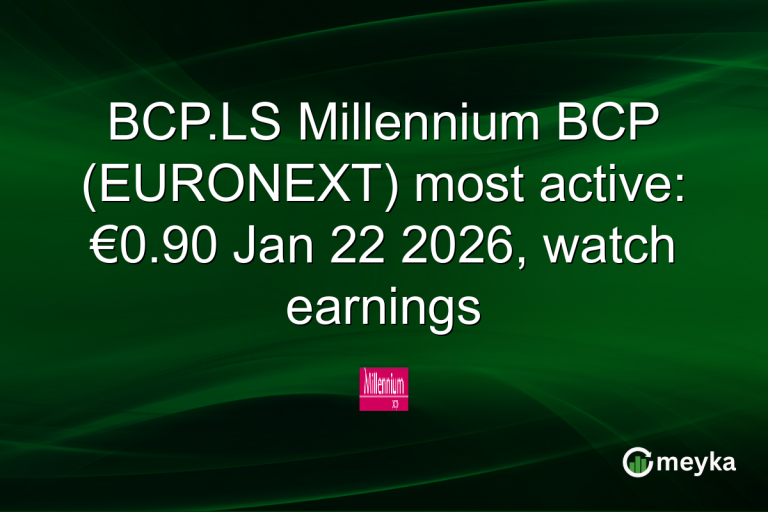 BCP.LS Millennium BCP (EURONEXT) most active: €0.90 Jan 22 2026, watch earnings
