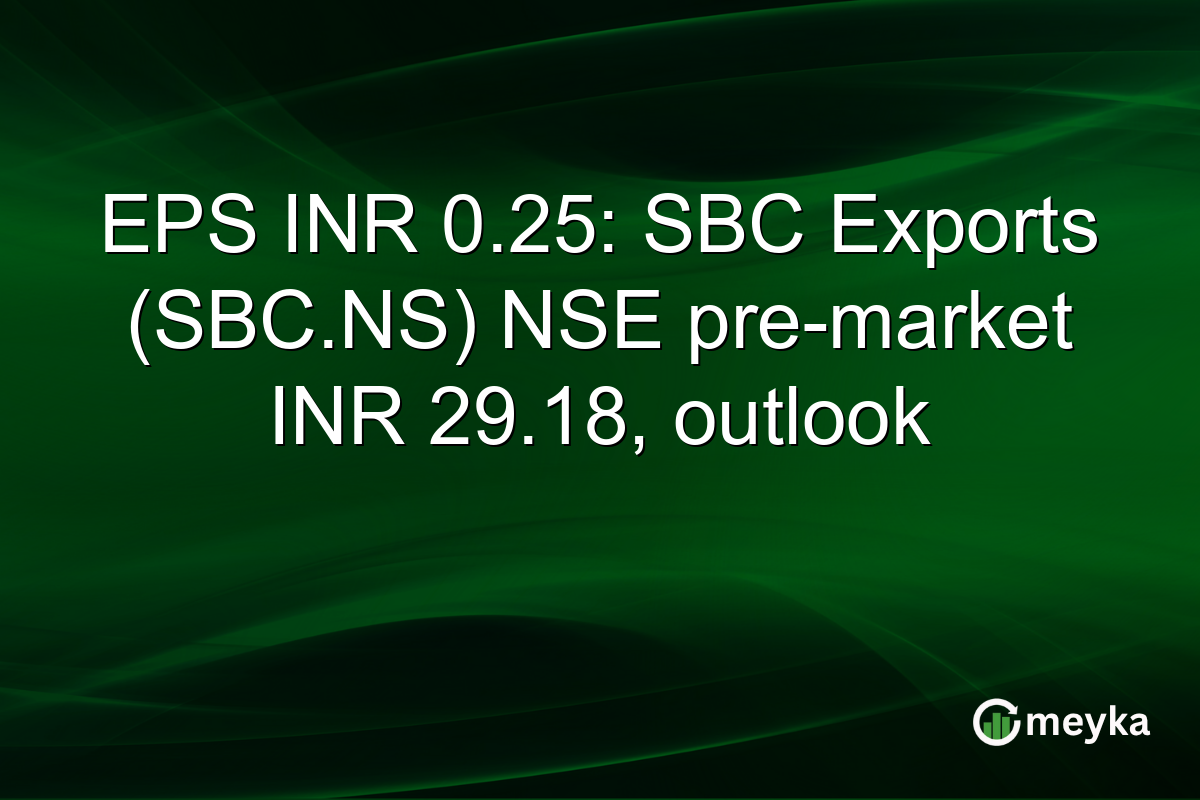 EPS INR 0.25: SBC Exports (SBC.NS) NSE pre-market INR 29.18, outlook