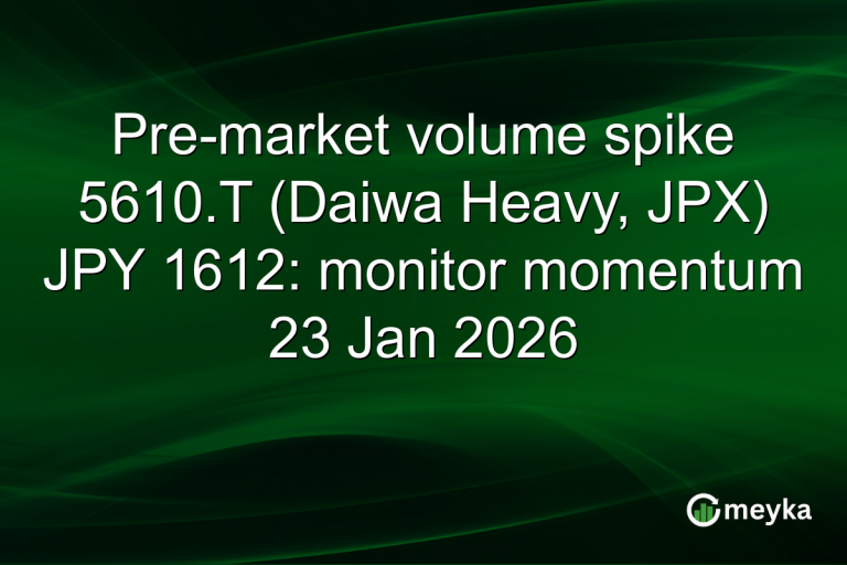 Pre-market volume spike 5610.T (Daiwa Heavy, JPX) JPY 1612: monitor momentum 23 Jan 2026