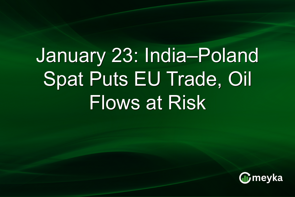 January 23: India–Poland Spat Puts EU Trade, Oil Flows at Risk