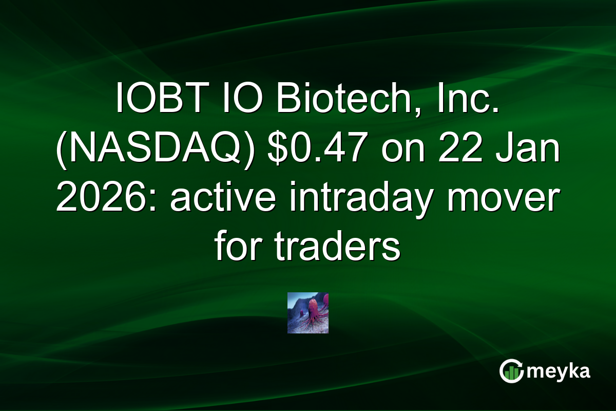 IOBT IO Biotech, Inc. (NASDAQ) $0.47 on 22 Jan 2026: active intraday mover for traders
