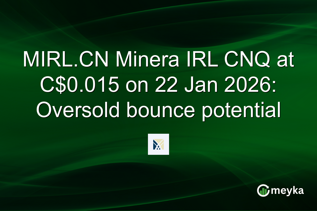 MIRL.CN Minera IRL CNQ at C$0.015 on 22 Jan 2026: Oversold bounce potential