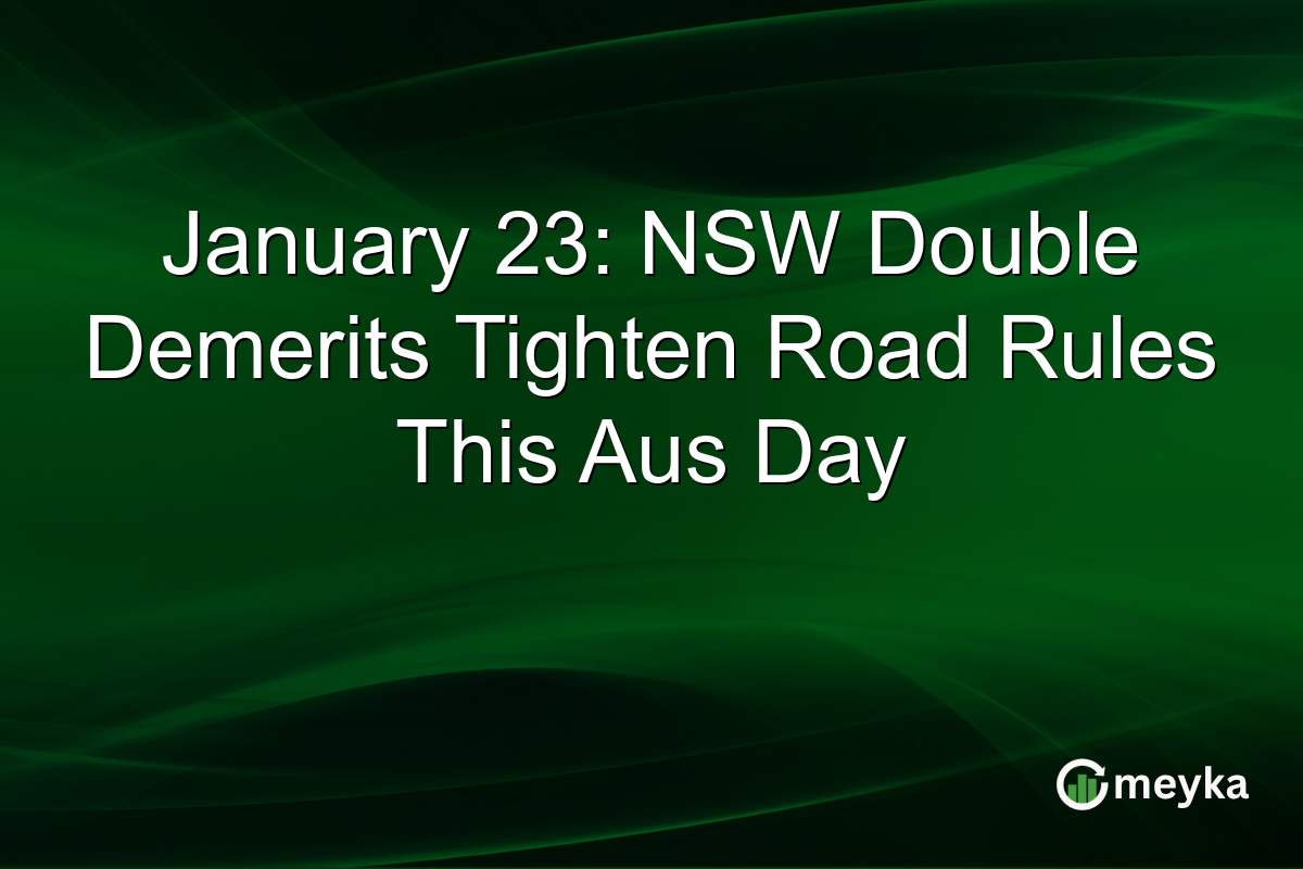 January 23: NSW Double Demerits Tighten Road Rules This Aus Day