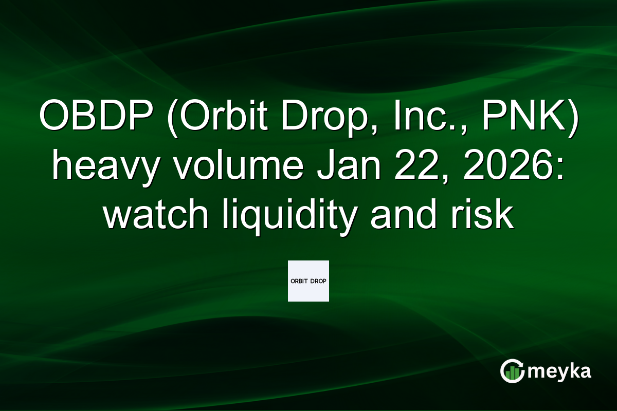 OBDP (Orbit Drop, Inc., PNK) heavy volume Jan 22, 2026: watch liquidity and risk