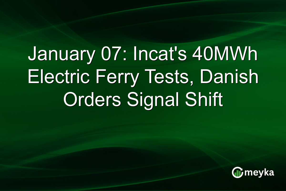January 07: Incat's 40MWh Electric Ferry Tests, Danish Orders Signal Shift