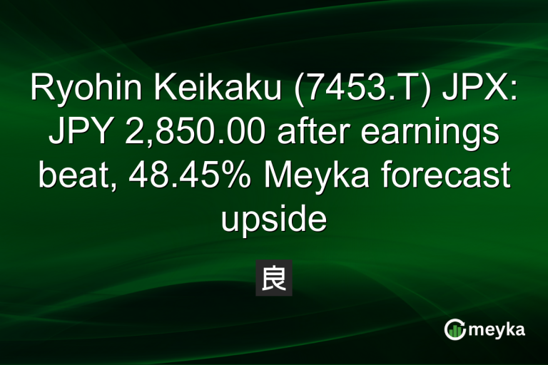 Ryohin Keikaku (7453.T) JPX: JPY 2,850.00 after earnings beat, 48.45% Meyka forecast upside