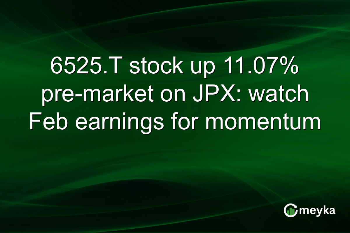 6525.T stock up 11.07% pre-market on JPX: watch Feb earnings for momentum