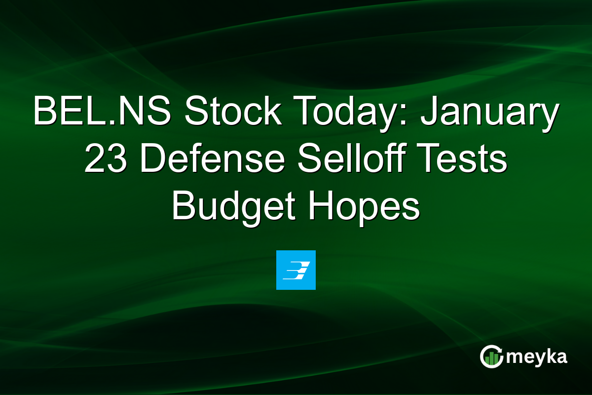 BEL.NS Stock Today: January 23 Defense Selloff Tests Budget Hopes