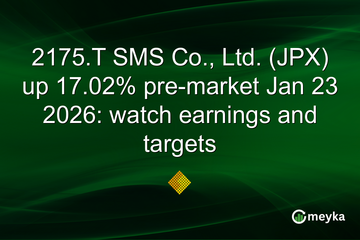 2175.T SMS Co., Ltd. (JPX) up 17.02% pre-market Jan 23 2026: watch earnings and targets