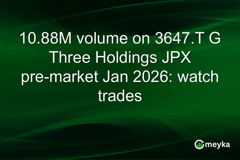 10.88M volume on 3647.T G Three Holdings JPX pre-market Jan 2026: watch trades