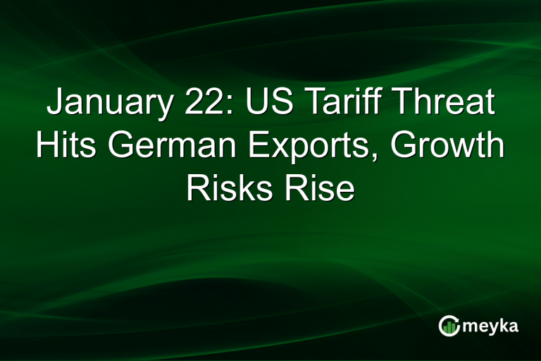 January 22: US Tariff Threat Hits German Exports, Growth Risks Rise