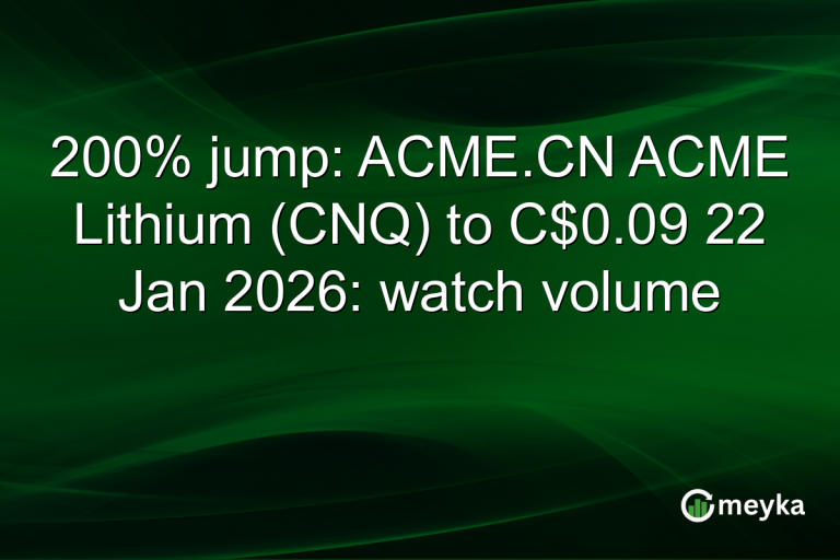 200% jump: ACME.CN ACME Lithium (CNQ) to C$0.09 22 Jan 2026: watch volume