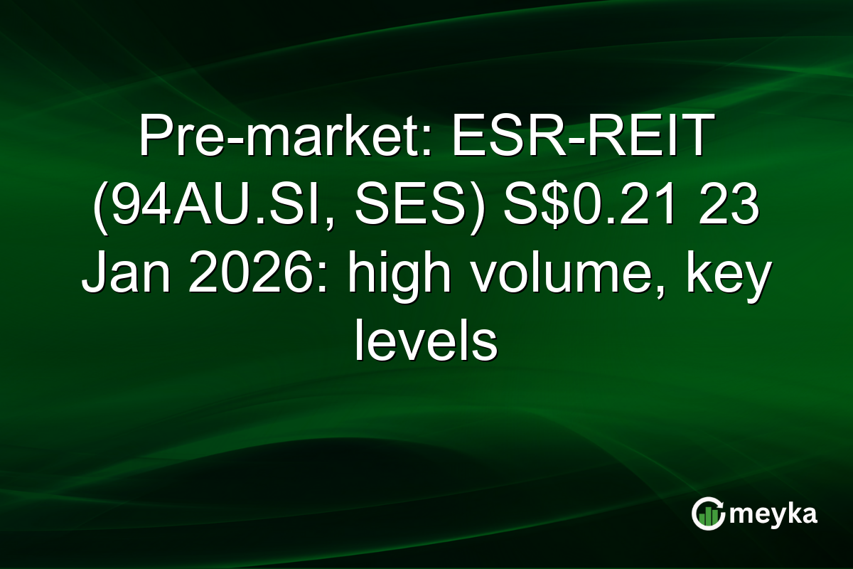 Pre-market: ESR-REIT (94AU.SI, SES) S$0.21 23 Jan 2026: high volume, key levels
