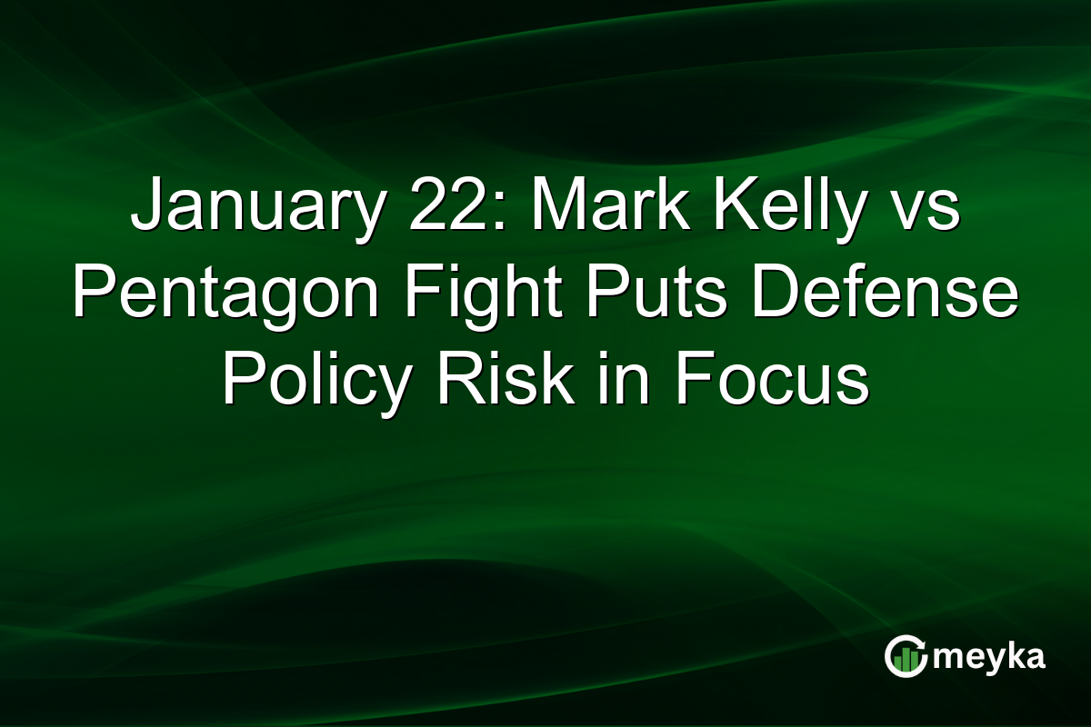 January 22: Mark Kelly vs Pentagon Fight Puts Defense Policy Risk in Focus