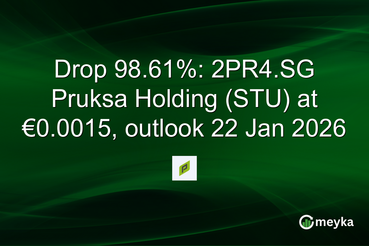 Drop 98.61%: 2PR4.SG Pruksa Holding (STU) at €0.0015, outlook 22 Jan 2026