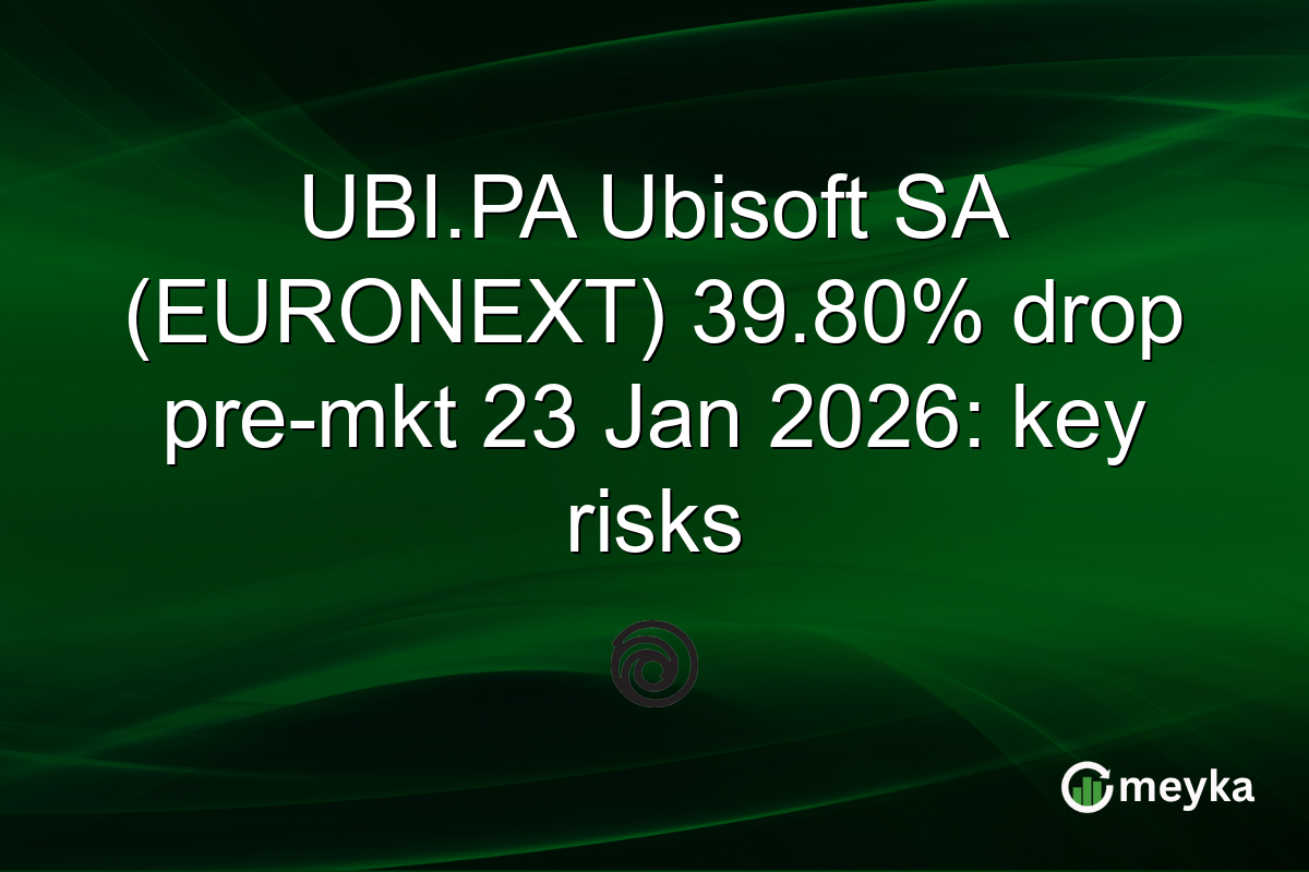 UBI.PA Ubisoft SA (EURONEXT) 39.80% drop pre-mkt 23 Jan 2026: key risks