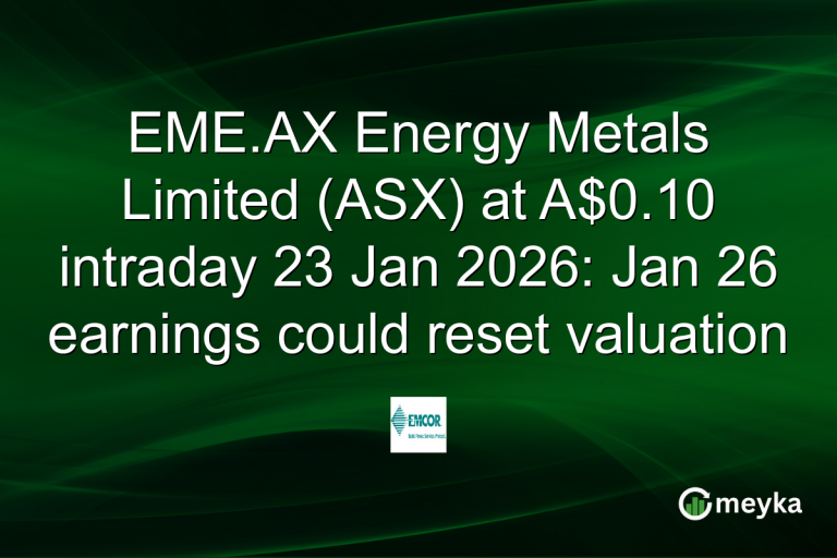EME.AX Energy Metals Limited (ASX) at A$0.10 intraday 23 Jan 2026: Jan 26 earnings could reset valuation