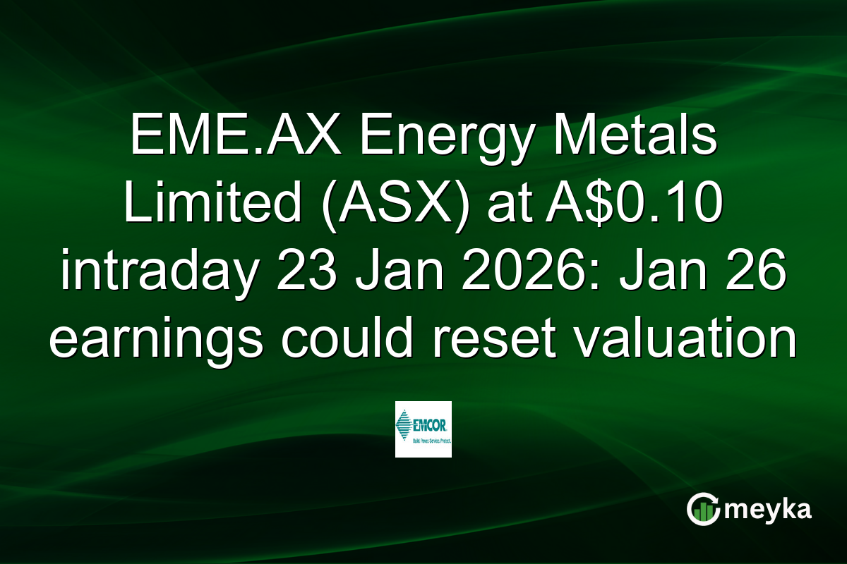 EME.AX Energy Metals Limited (ASX) at A$0.10 intraday 23 Jan 2026: Jan 26 earnings could reset valuation