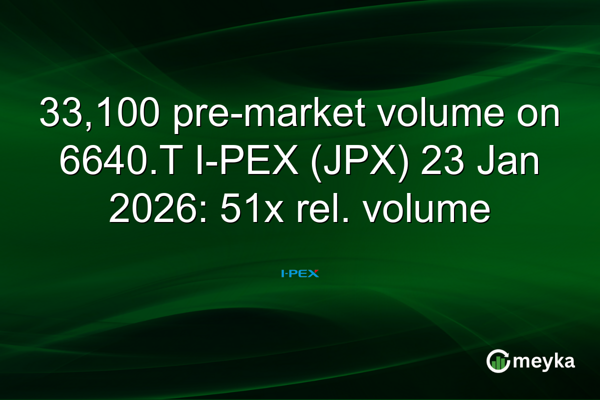 33,100 pre-market volume on 6640.T I-PEX (JPX) 23 Jan 2026: 51x rel. volume
