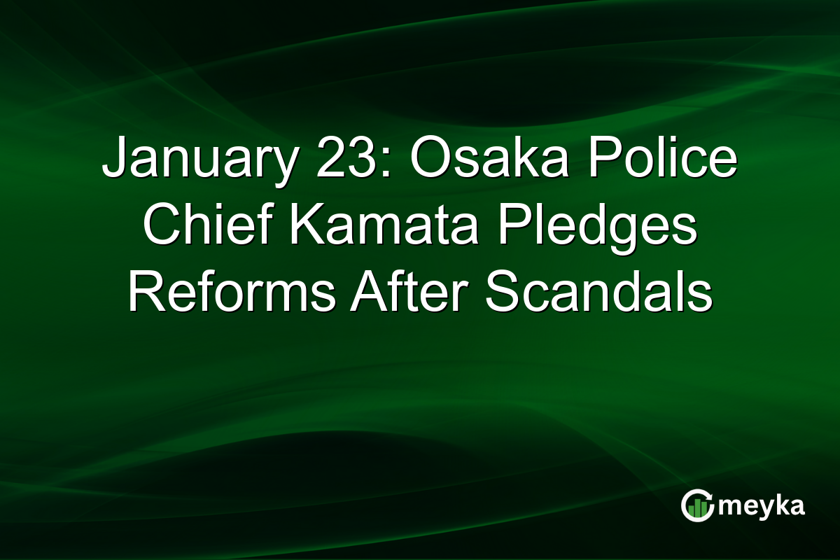 January 23: Osaka Police Chief Kamata Pledges Reforms After Scandals