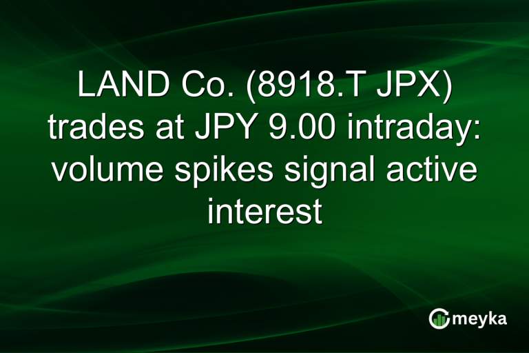 LAND Co. (8918.T JPX) trades at JPY 9.00 intraday: volume spikes signal active interest