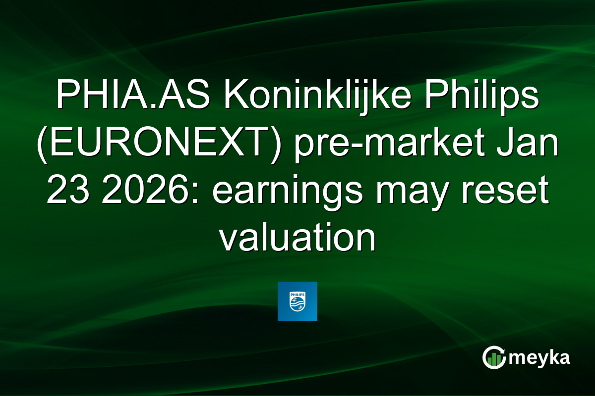 PHIA.AS Koninklijke Philips (EURONEXT) pre-market Jan 23 2026: earnings may reset valuation