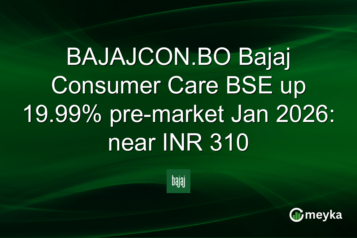 BAJAJCON.BO Bajaj Consumer Care BSE up 19.99% pre-market Jan 2026: near INR 310