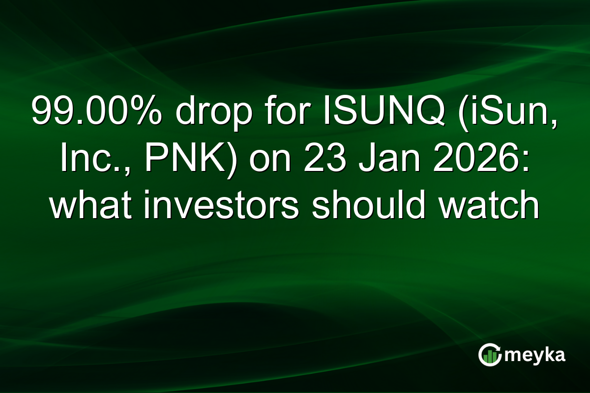99.00% drop for ISUNQ (iSun, Inc., PNK) on 23 Jan 2026: what investors should watch