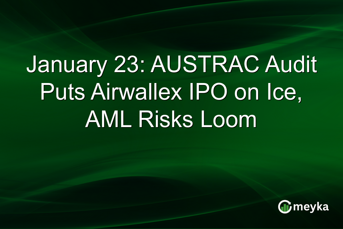 January 23: AUSTRAC Audit Puts Airwallex IPO on Ice, AML Risks Loom