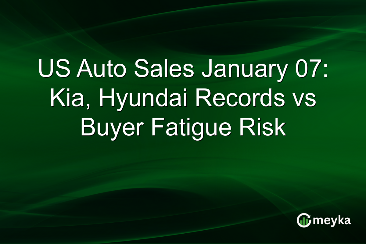 US Auto Sales January 07: Kia, Hyundai Records vs Buyer Fatigue Risk