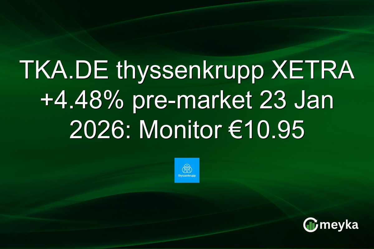 TKA.DE thyssenkrupp XETRA +4.48% pre-market 23 Jan 2026: Monitor €10.95
