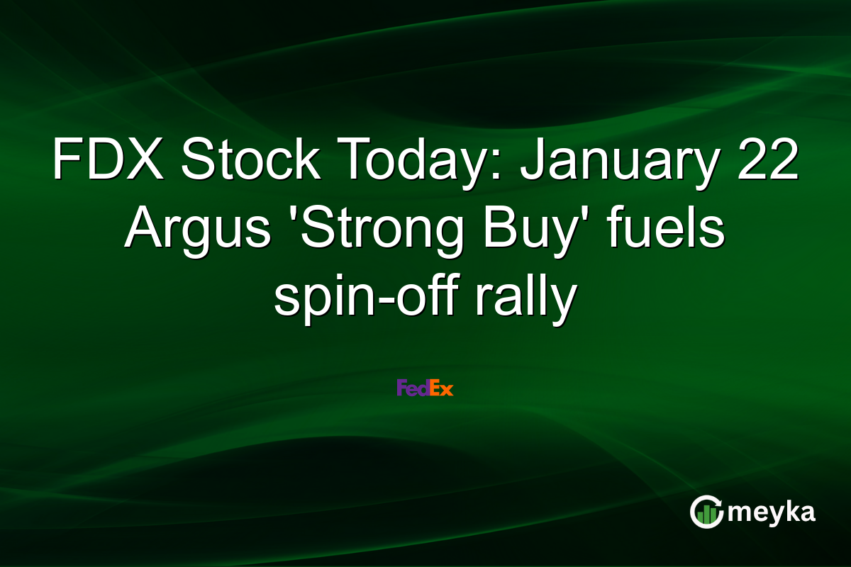 FDX Stock Today: January 22 Argus 'Strong Buy' fuels spin-off rally