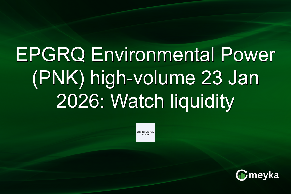 EPGRQ Environmental Power (PNK) high-volume 23 Jan 2026: Watch liquidity