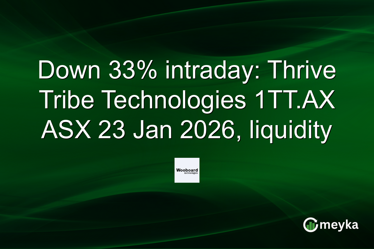 Down 33% intraday: Thrive Tribe Technologies 1TT.AX ASX 23 Jan 2026, liquidity
