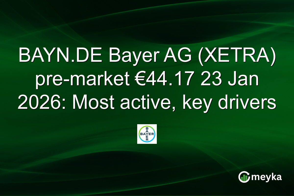 BAYN.DE Bayer AG (XETRA) pre-market €44.17 23 Jan 2026: Most active, key drivers
