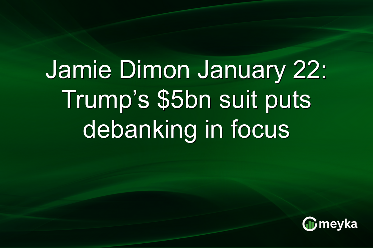 Jamie Dimon January 22: Trump’s $5bn suit puts debanking in focus