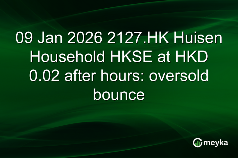 09 Jan 2026 2127.HK Huisen Household HKSE at HKD 0.02 after hours: oversold bounce