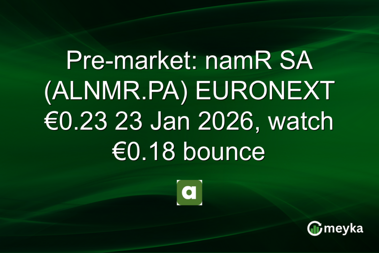 Pre-market: namR SA (ALNMR.PA) EURONEXT €0.23 23 Jan 2026, watch €0.18 bounce