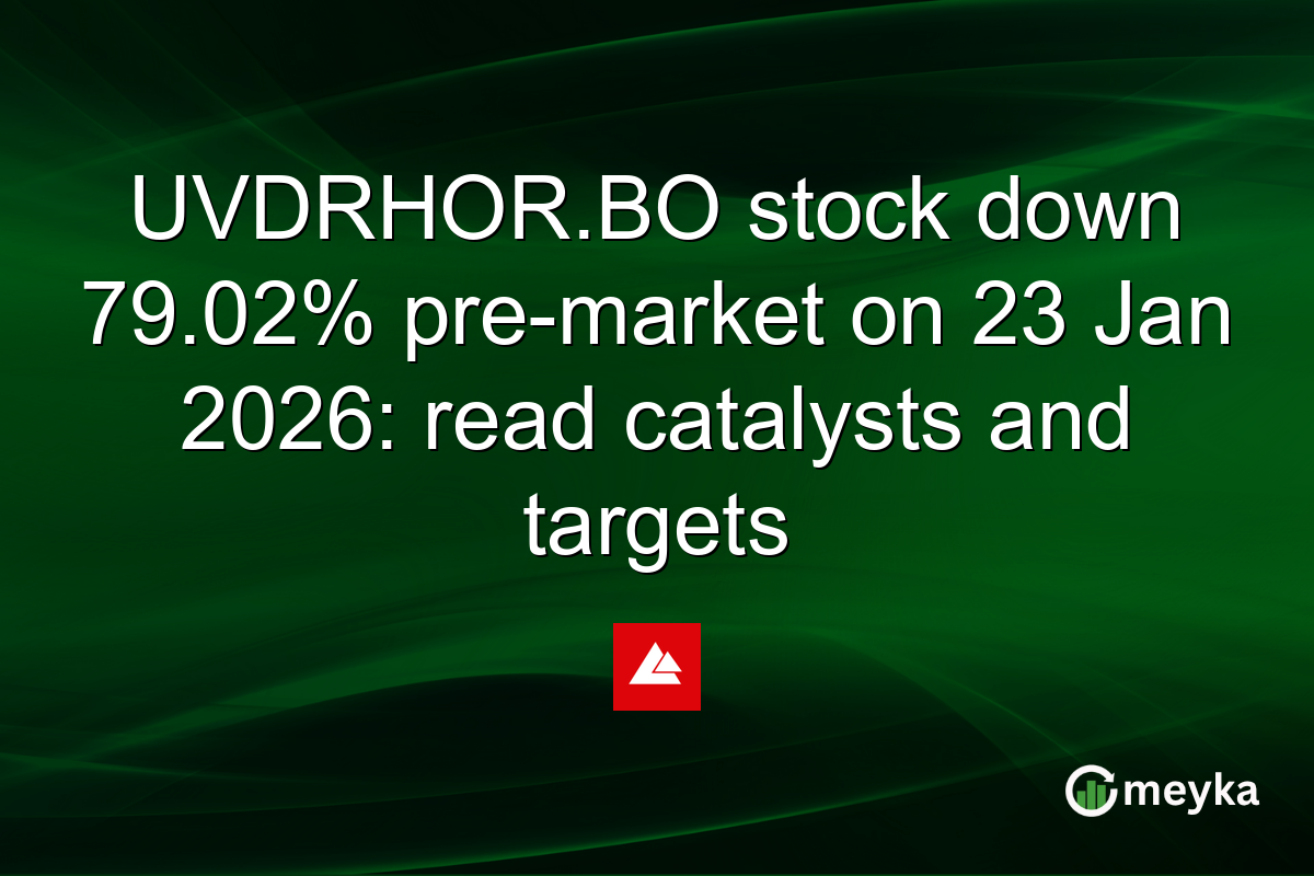 UVDRHOR.BO stock down 79.02% pre-market on 23 Jan 2026: read catalysts and targets