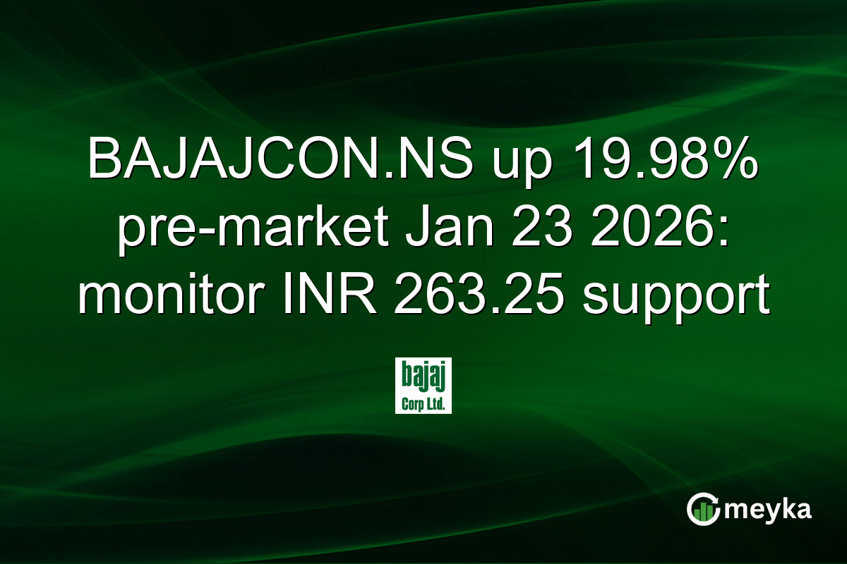 BAJAJCON.NS up 19.98% pre-market Jan 23 2026: monitor INR 263.25 support