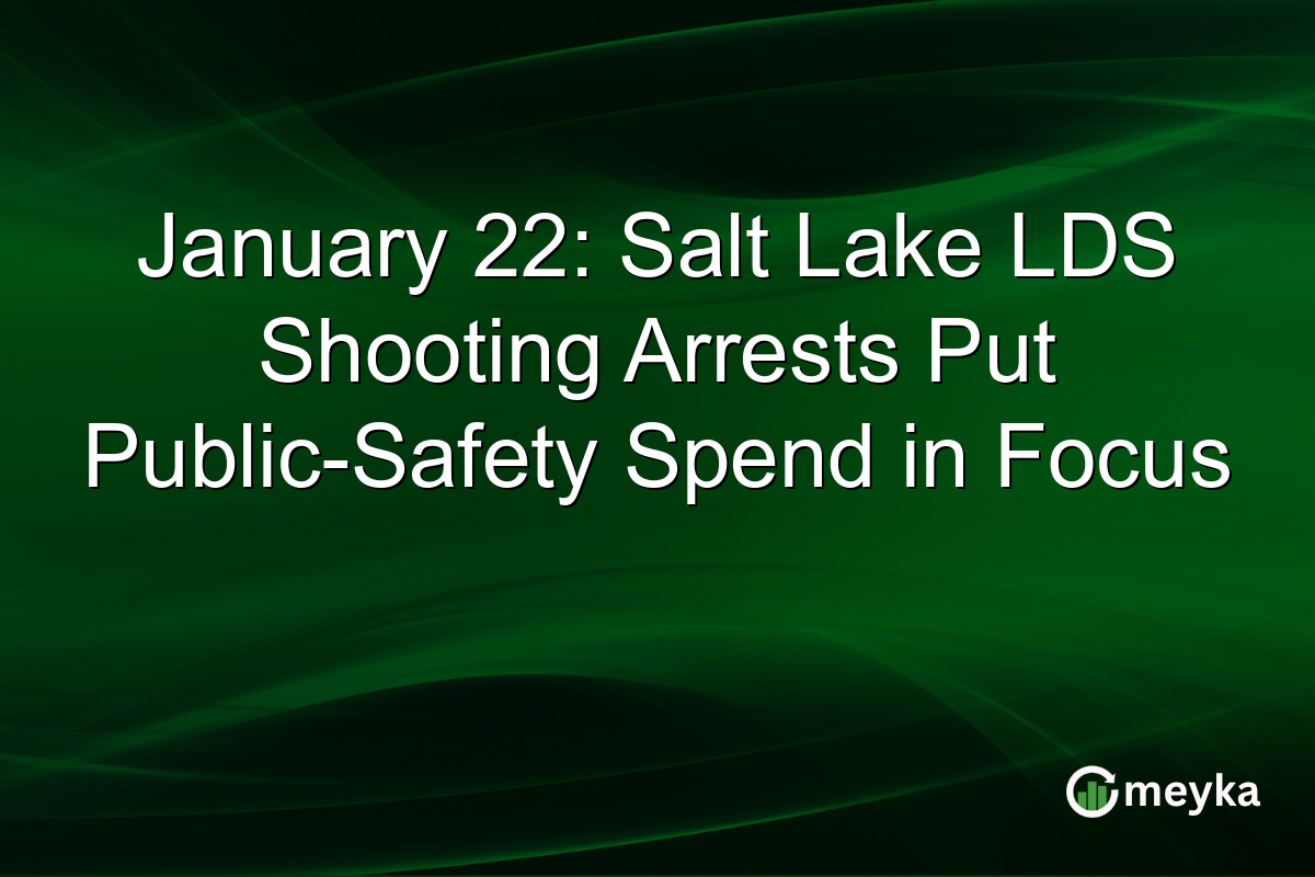 January 22: Salt Lake LDS Shooting Arrests Put Public-Safety Spend in Focus