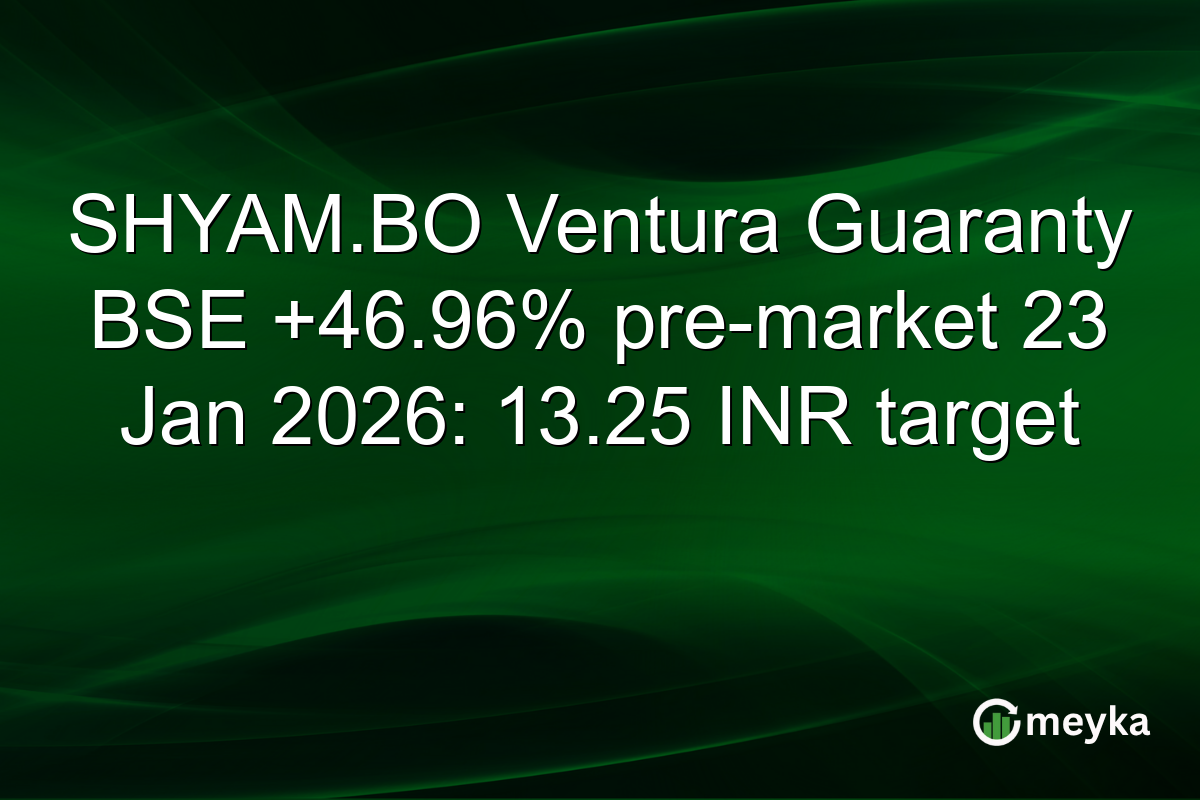 SHYAM.BO Ventura Guaranty BSE +46.96% pre-market 23 Jan 2026: 13.25 INR target