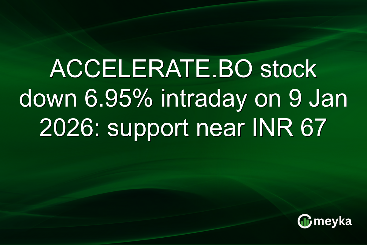 ACCELERATE.BO stock down 6.95% intraday on 9 Jan 2026: support near INR 67