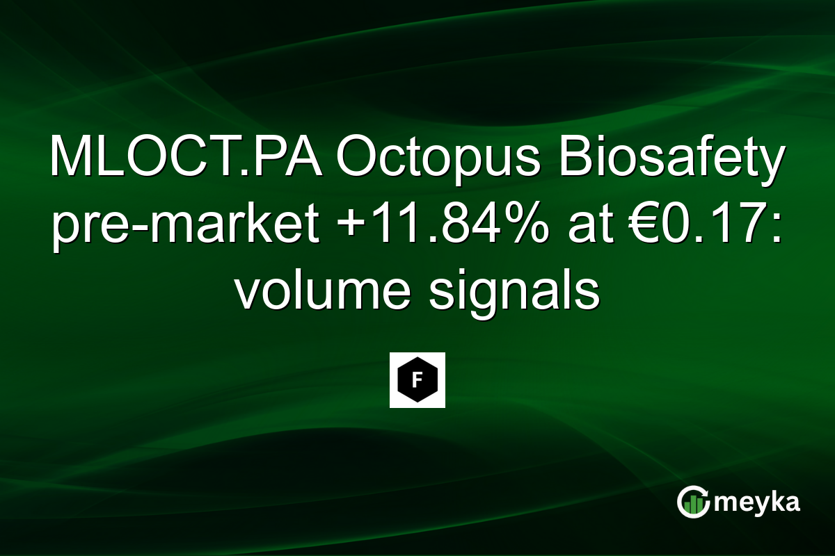 MLOCT.PA Octopus Biosafety pre-market +11.84% at €0.17: volume signals