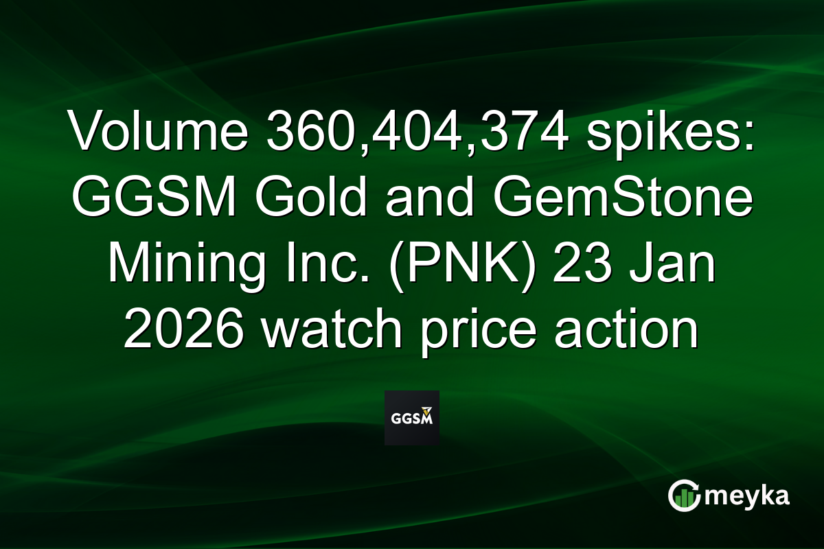 Volume 360,404,374 spikes: GGSM Gold and GemStone Mining Inc. (PNK) 23 Jan 2026 watch price action