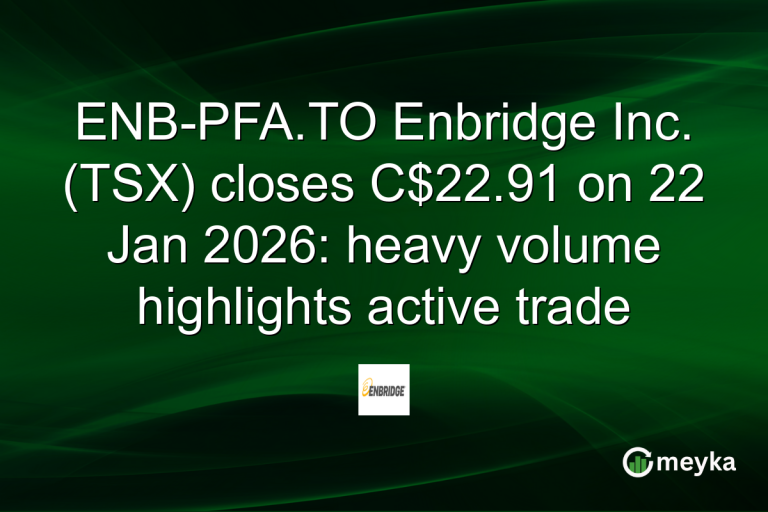 ENB-PFA.TO Enbridge Inc. (TSX) closes C$22.91 on 22 Jan 2026: heavy volume highlights active trade