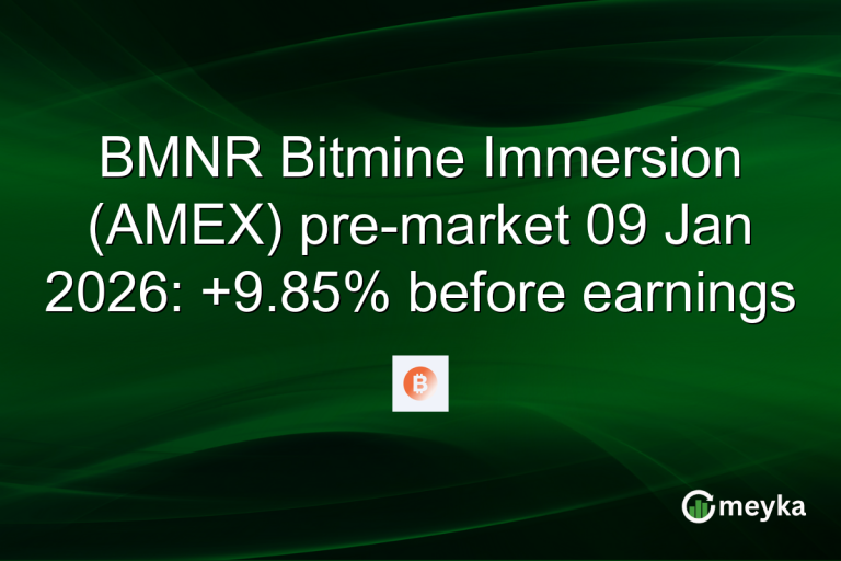 BMNR Bitmine Immersion (AMEX) pre-market 09 Jan 2026: +9.85% before earnings