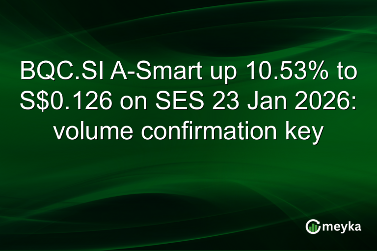BQC.SI A-Smart up 10.53% to S$0.126 on SES 23 Jan 2026: volume confirmation key
