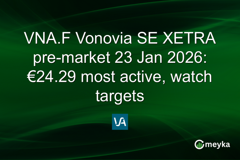 VNA.F Vonovia SE XETRA pre-market 23 Jan 2026: €24.29 most active, watch targets