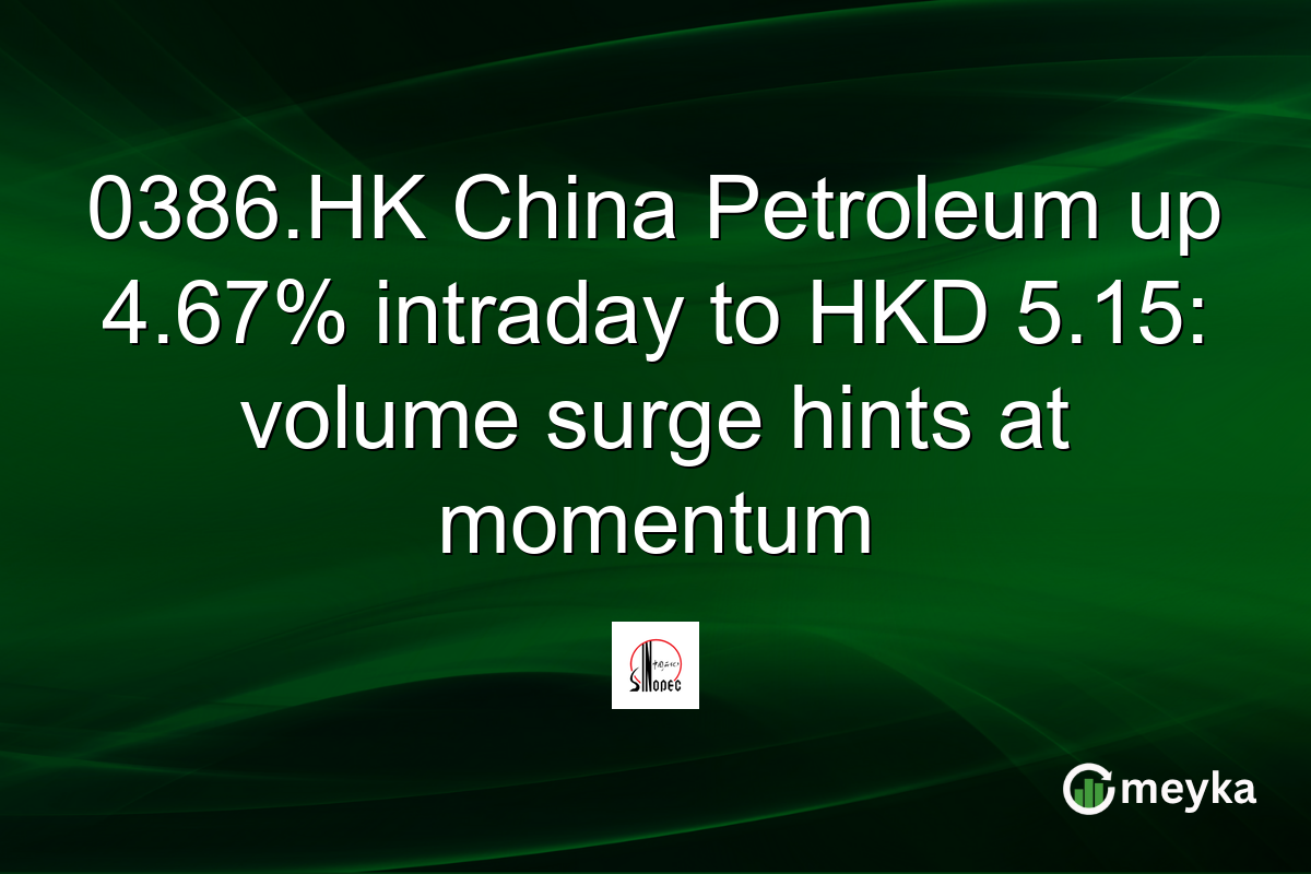 0386.HK China Petroleum up 4.67% intraday to HKD 5.15: volume surge hints at momentum